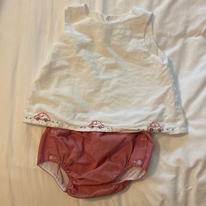 Car diaper set red and white